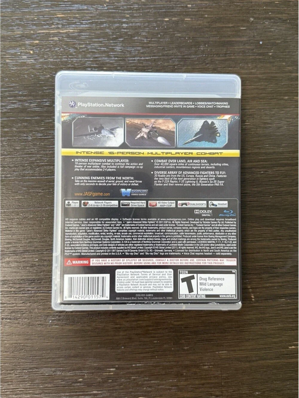 JASF: Jane's Advanced Strike Fighters (Sony PlayStation 3 PS3) Game & Case⁠